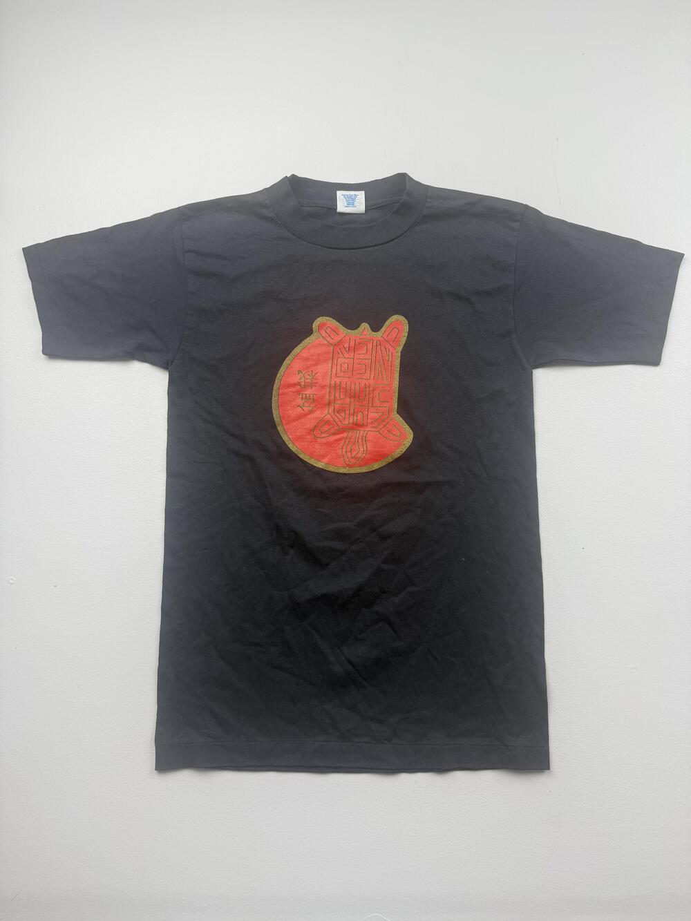 Vintage Alore Shirt Mens Small Black Turtle Asian Graphic Tee Made In USA VTG